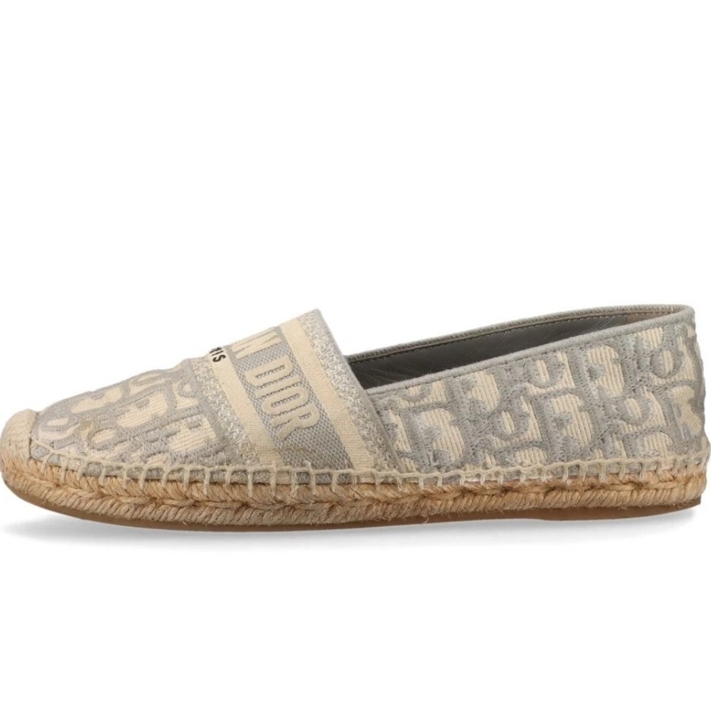 Christian Dior DIOR GRANVILLE Leather x Fabric Espadrilles 37.5